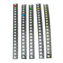 100 шт. 5 цветов 20 Каждый 5050 светодиодный Диод ассортимент светодиодный индикатор SMD комплект зеленый/красный/белый/синий/желтый