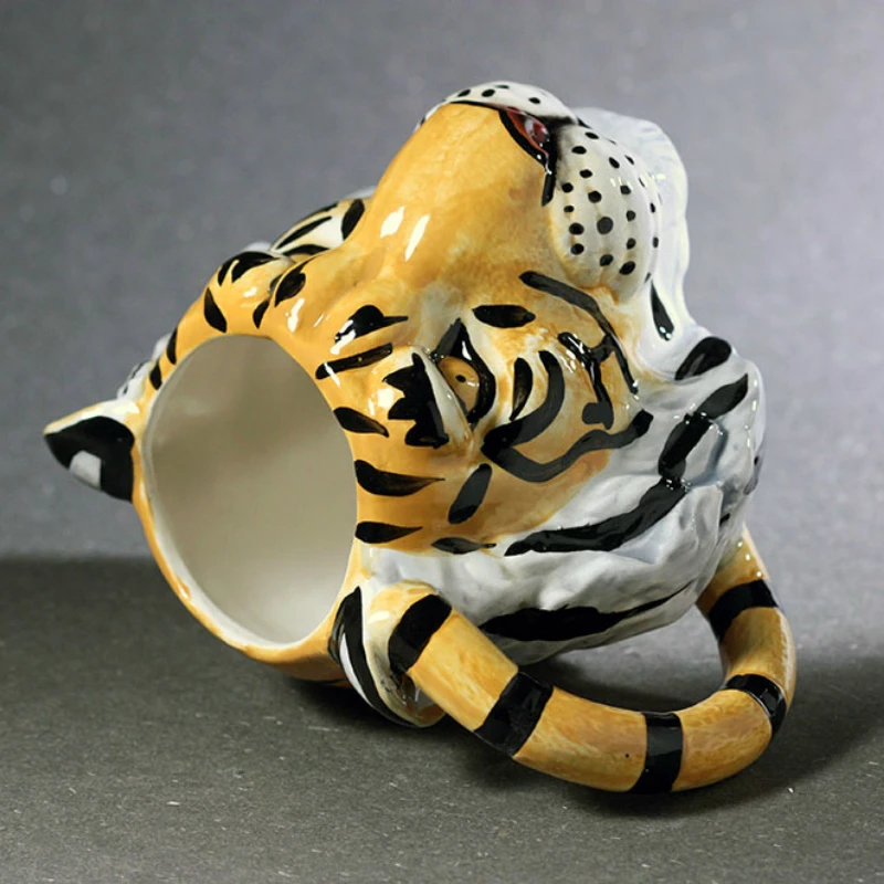 300 мл Персонализированная кружка с тигром 3D стерео ручная роспись кофейная кружка креативная мультяшная керамическая кружка креативный подарок