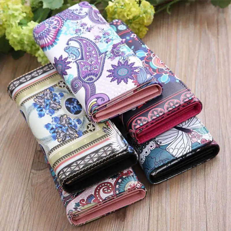 

Vintage Graffiti Printed Women PU Leather Casual Long Wallet Girls Mini Clutch Phone Cool Multi-Color Card Holder Ladies Purse