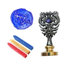 Подпись индивидуальная восковая печать комплект печатей собака металлический Дракон ручка подарок Винтаж посылка свадебные приглашения карты конверт печать штамп