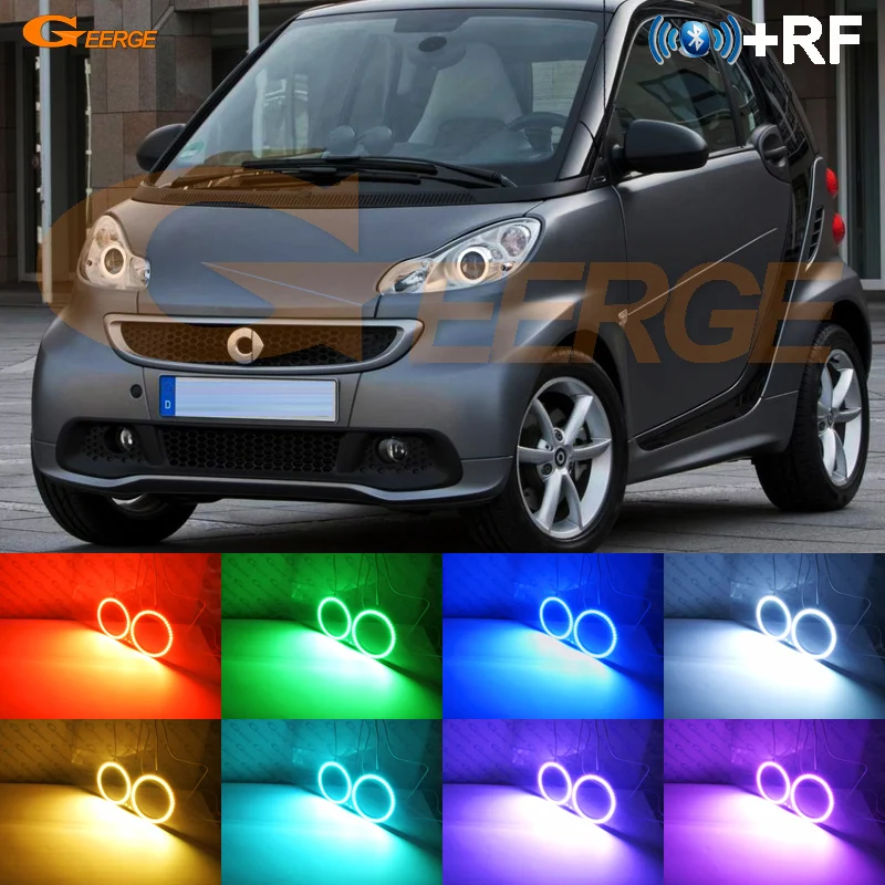 

For Smart Fortwo W451 2007 2008 2009 2010 2011 2012 2013 2014 RF Bluetooth Controller Multi-Color RGB led angel eyes kit
