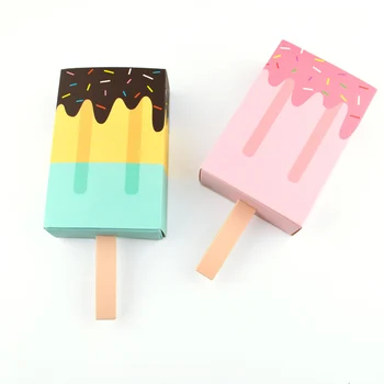 

10Pcs Children's Party Gift Box Ice Cream Styling Candy Box Drawer Gift Bag Birthday Party Baby Shower Party Supplies