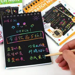 Шт. 1 шт. творческий DIY рисовать бумага для заметок блокнот для царапин черный картон для детей игрушки тетрадь материал Эсколар школьные