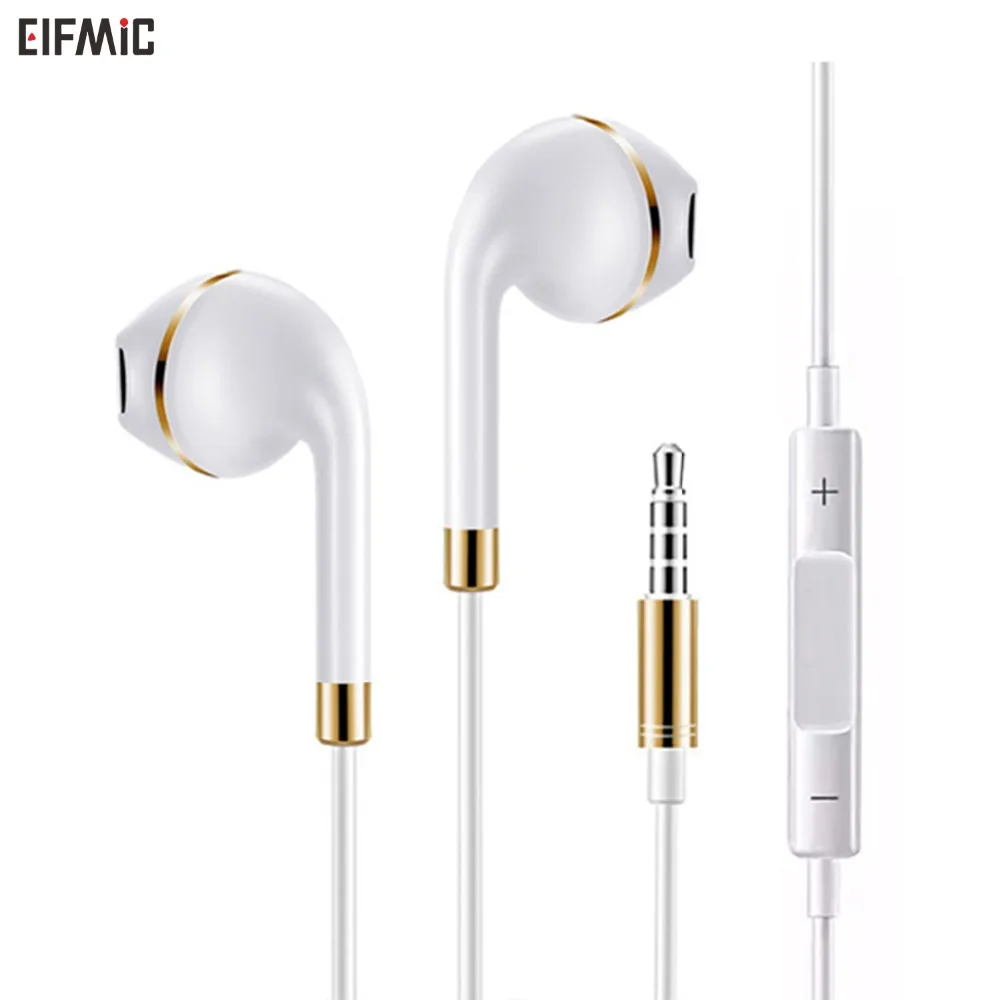 

wholesale ELFMIC 3.5mm Wired In-Ear Earbud Earphone for iphone xiaomi samsung huawei with microphone HiFi Headset