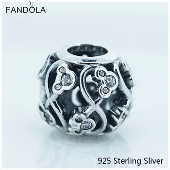

CKK 925 Sterling Silver Minnie & Mickey Infinity Charms Beads Original Jewelry Making Fits For Bracelets