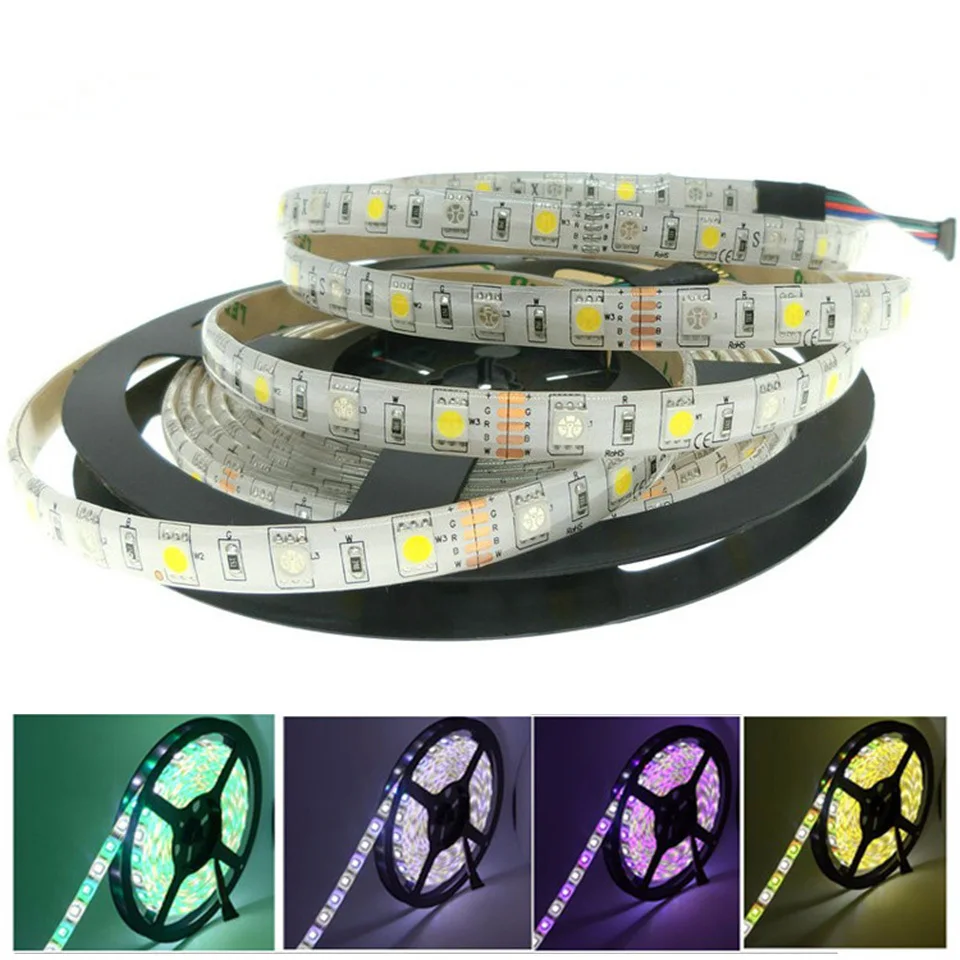 DC12V 5M/lot 300Led IP65/IP20 waterproof 5050 60 LED/m Flexible LED strip RGB RGBW/WW white for Christmas decoration of building | Лампы и