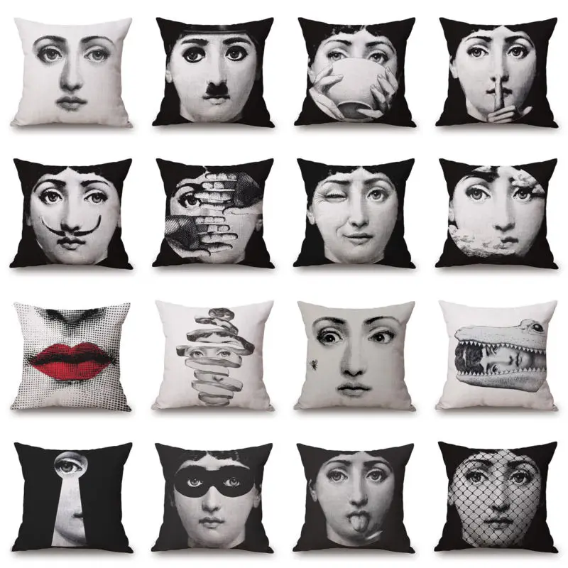 Винтаж rosenthal Piero fornasetti лицевая сторона из хлопка и льна наволочка активных мягкий