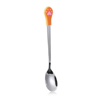 

1 Pcs Stainless Steel Cute Claw Coffee Spoons Fruit Fork Dessert Spoon Candy Teaspoon Cat Drink Tableware Kitchen Supplies Sma
