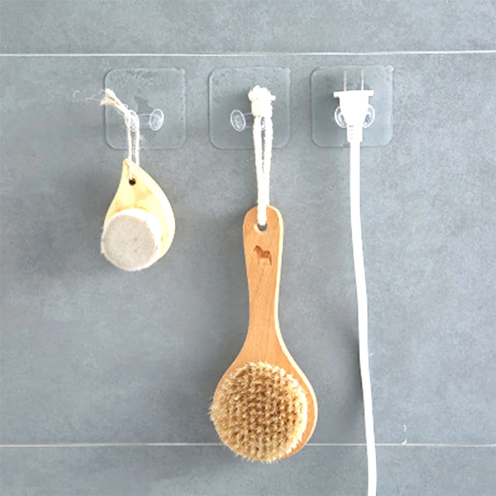 

2pcs/Pack transparent Home Office Wall Powerful Adhesive Plastic Power Plug Socket Holder Hanger Wall Storage Hook