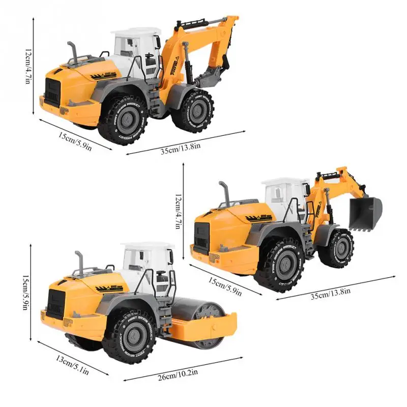 1:22 ABS экскаватор дорожный каток машина для сноса транспортных средств модель игрушки дорожные роликовые игрушки для детей подарок для детей игрушки