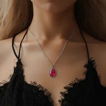 Natural Water Drop Pendant Necklace Quartz Gem Stone Crystal Charm Necklace for Women Fashion Jewelry Wholesale Natural Water Drop Pendant Necklace Quartz Gem Stone Crystal Charm Necklace for Women Fashion Jewelry Wholesale