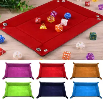 

6 Colors PU Leather Folding Hexagon Dice Tray Purple Dice Box Games Dice Storage Case Dice Holder Rolling Tray Dropshipping