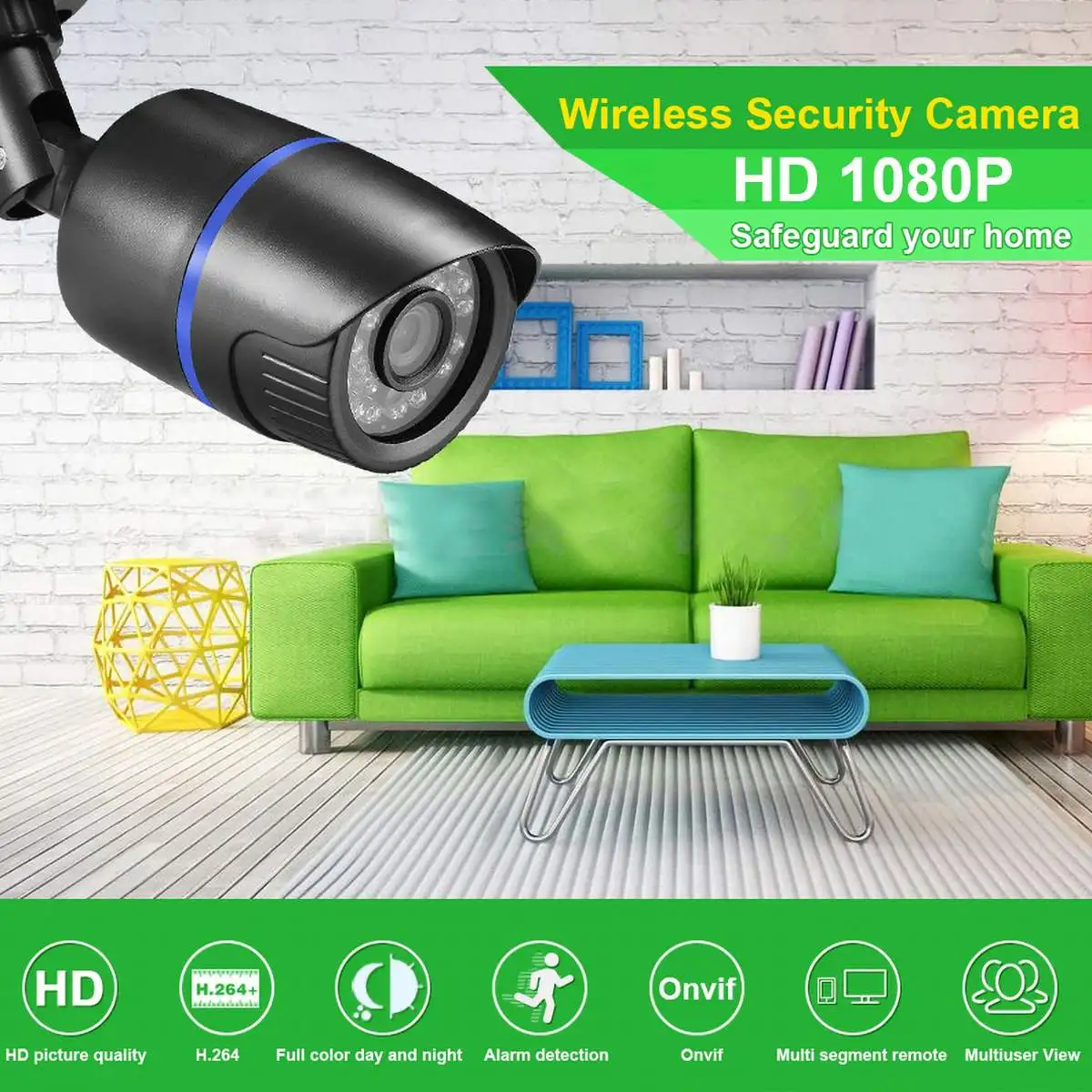 

HD 720P Security IP Camera- Wireless Camera Onvif Monitoring Motion Detection WIFI/APP Control Night Vision Baby Pet Home Office