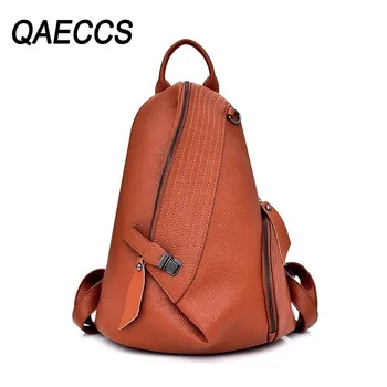

Women Leather Backpacks High Quality Ladies Bagpack Vintage Back Pack Female Luxury Designer Solid Rucksacks For Girls Sac A Dos