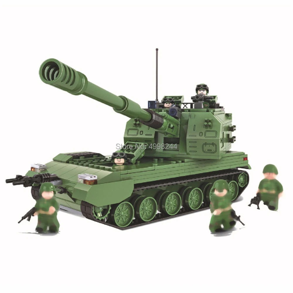 

8011 593pcs Military 05-type Self-propelled Howitzers Armoured Tank Winner Building Block Bricks Toy