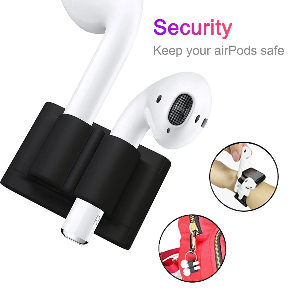 For AirPods Air pods Silicone Holder Clip Earphone Stand Case for Apple Watch series 3 2 1 Sport Hook Clip Anti-lost I watch i12