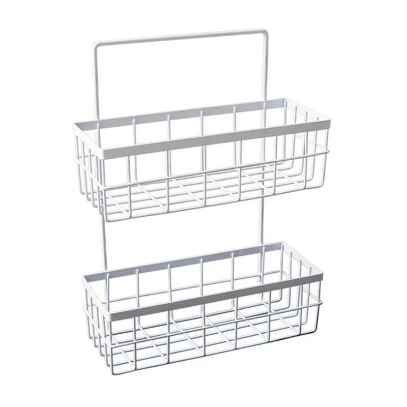 

Retro Bathroom Punch-Free Wall Shelf Iron Wall Seasoning Shelf Storage Hanging Rack Organization For Kitchen Decoration Holder