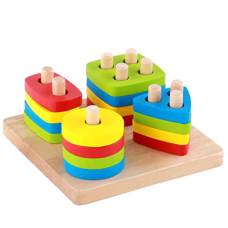  Baby Toys Wooden Blocks Shape Jointed Board Teaching Learning Education Building Chopping Block Mat - 32988698276