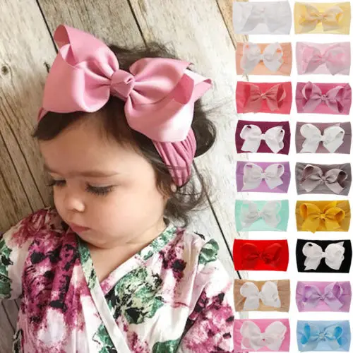 Baby Girls Toddler Hair Bows Headbands Large Pack of 20 Soft Elastic Stretchy Hair bands