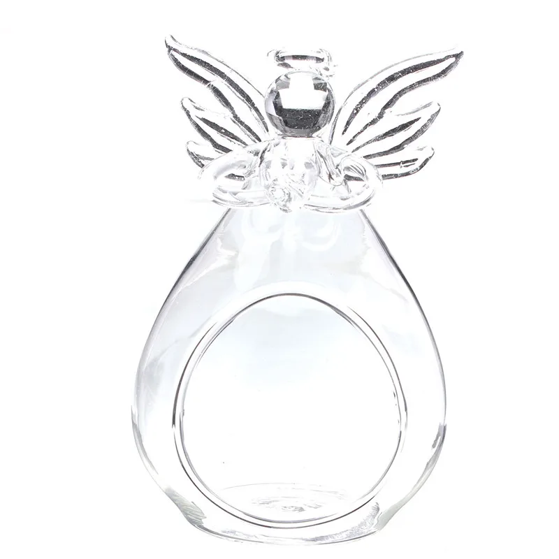 Angel Glass Crystal Hanging Tea Light Candle Holder Home Decor Candlestick Micro landscape vase