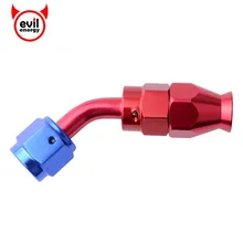 evil energy Red-Blue 45Degree Aluminum PTFE Swivel Hose End Reusable PTFE Fitting Fuel Adapter Tube To Female Adapter AN4 evil energy Red-Blue 45Degree Aluminum PTFE Swivel Hose End Reusable PTFE Fitting Fuel Adapter Tube To Female Adapter AN4