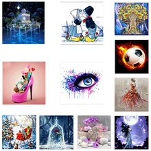 מיוחד בצורת יהלום ציור פרפר טווס וולף ינשוף פרח DIY 5D חלקי תרגיל צלב סטיץ ערכות קריסטל ריינסטון אמנויות(China)