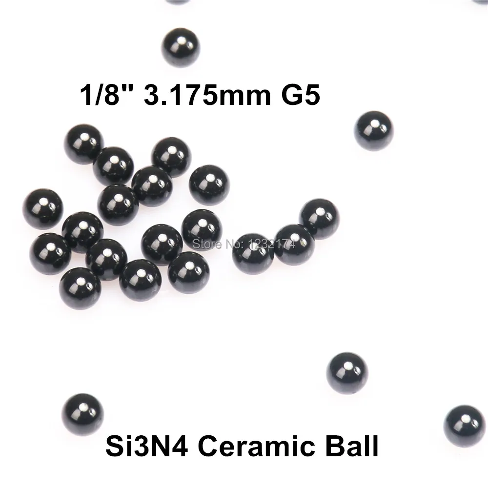 

1/8" = 3.175mm Silicon Nitride Ceramic Ball Si3N4 G5 100PCS Used in Bearing,Pump, Valve ball, linear slider 3.175mm ceramic ball