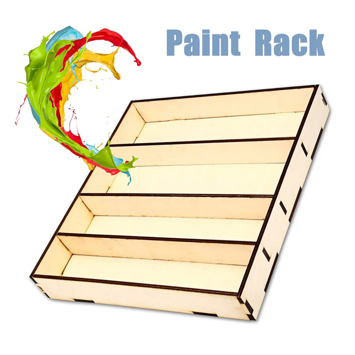 

Wooden Paint Rack Acrylics Storage Stand Holder Box Drawing Tools Paint Modular Organizer Tool Storage Supplies 311x290x45mm