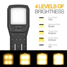 Светодиодный светильник для чтения книг со съемным гибким зажимом USB перезаряжаемая лампа для Kindle/чтения электронных книг Портативный USB