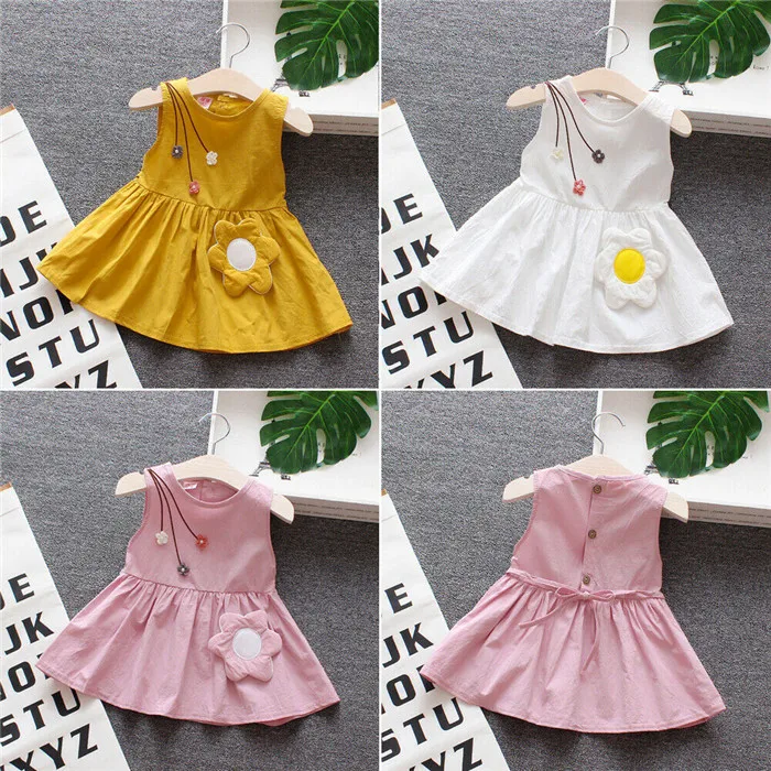 

PUDCOCO Newest Fashion Toddler Baby Girl Floral Sleeveless Princess Tutu Dress Child Girls Casual Sundress Cotton Dresses 3-24M