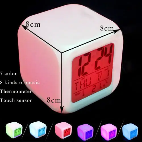 KPOP BTS BT21 Bangtan Boys Alarm Table Watch Color Changing Clock Night Light JIMIN Bangtan Boys Album Love Yourself