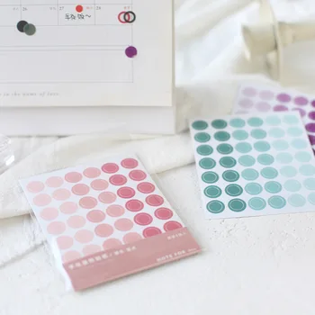 

4 Sheets/Set Stationery Round Series Brochure Decoration Scrapbooking w33 Student Supply School Creative Cute Sticker