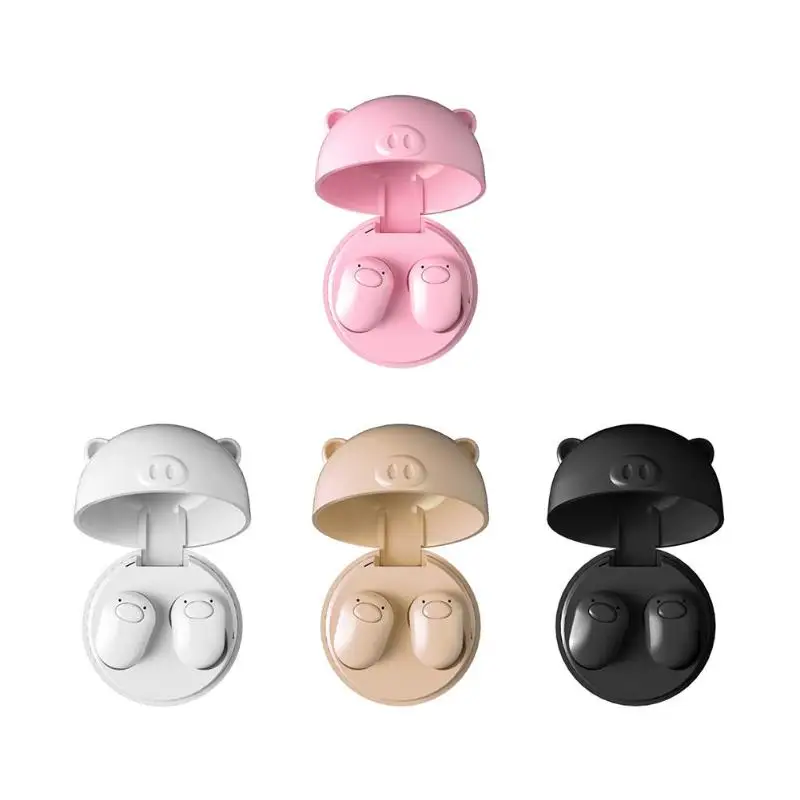 

Mini TWS Earbuds V5.0 True Wireless Bluetooth Headset Cute Pig Mini Earphone Bluetooth 5.0 Earphones Earplugs with Charging Case