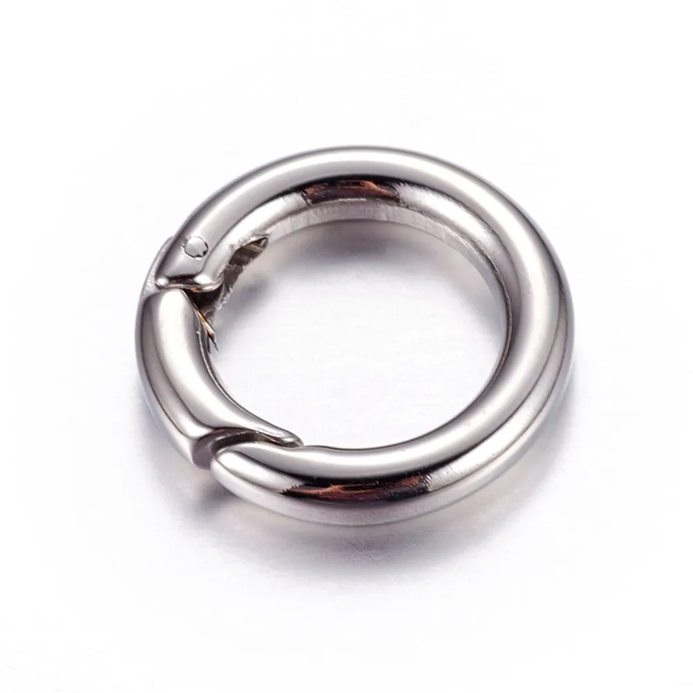 

304 Stainless Steel Key Clasp Findings, Ring, Stainless Steel Color, 20x3.5mm
