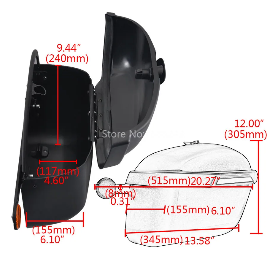 Универсальная мотоциклетная жесткая Боковая Сумка для багажа, сумка для хвоста, сумка для инструментов, Жесткий Чехол, сумка для грузового седла, подходит для Kawasaki для Harley