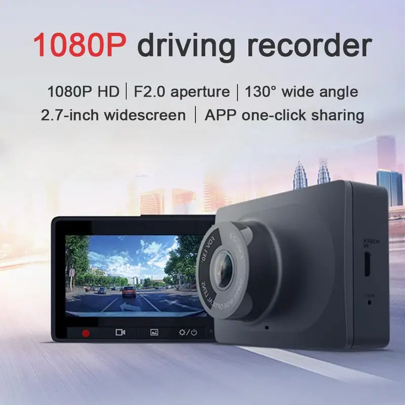 

Car Drive Recorder 1080P HD 2.7 Inch TFT LCD Screen 130 Wide Angle Smart Car DVR Video Camera Black Distinct Dash Camera