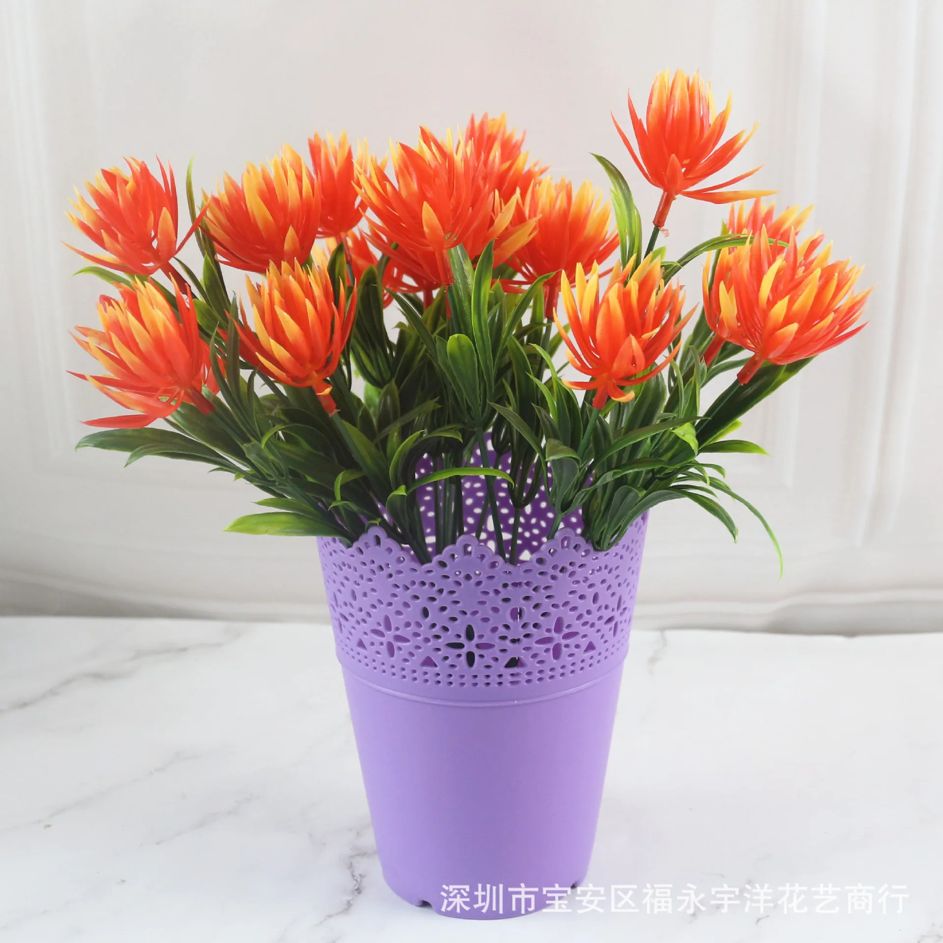 

Simulation Botany 7 Fork Flame Flower Simulation Dandelion Plastic Flower Botany Wall Material Flower Arrangement Gardening