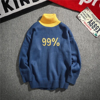 

Turtleneck Sweater Men Winter New Thicken Warm Fashion Print Loose Long Sleeve Knitting Pullover Man Casual Male Clothes M-5XL