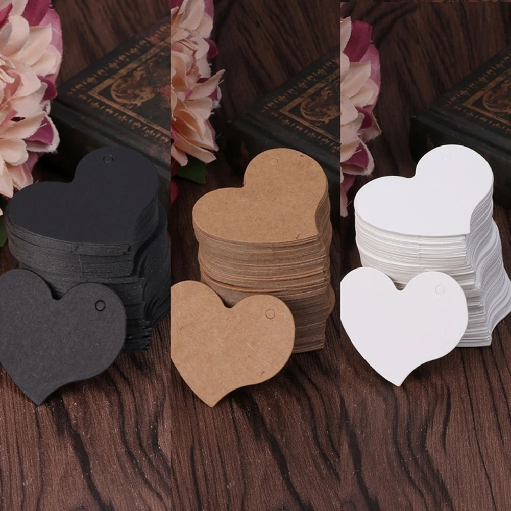 

DIY Wave Edge Love Heart Gift Paper Label Price Hang Tags Wedding Party Cards