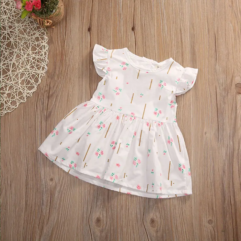 Новое Брендовое платье для маленьких девочек от 0 до 24 месяцев вечерние летние платья-пачки принцессы без рукавов с цветочным рисунком