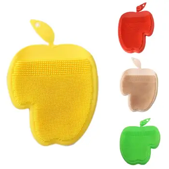 

Silicone Dishwashing Brush Creative Apple-shaped Oil-free Cleaning Brush Multi-purpose Silicone Brush Kitchen Supplies