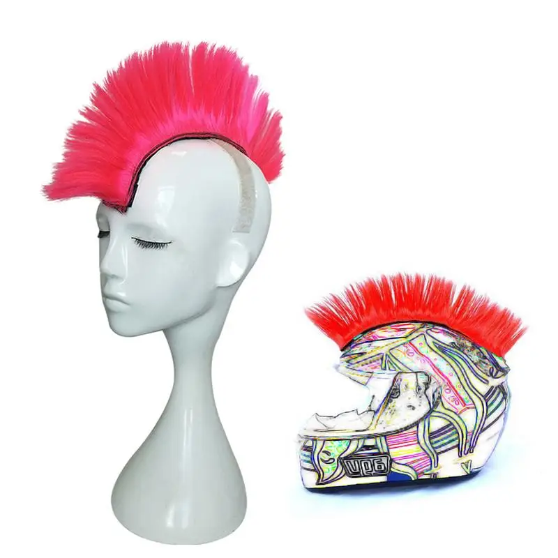 Colorful Cockscomb Modeling Wig Halloween Motorcycle font b Helmet b font Wig Chemical Fiber Mohawk Mohicans