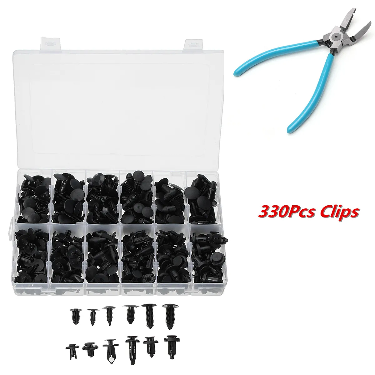

330pcs Clip Automotive Push Pin Retainer Assortment Kit For Toyota For Honda For GM For Ford Auto Fastener & Clip With a Caliper