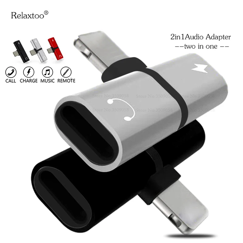 Goede 2 in 1 Audio Opladen Adapter Voor iphone 7 8 Plus X Charger Kabel Adapter Voor Bliksem Jack naar Oortelefoon AUX Kabel voor iphone x