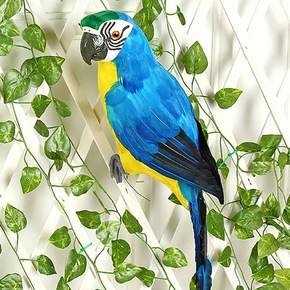

25/35cm Handmade Simulation Parrot Creative Feather Lawn Figurine Ornament Animal Bird Garden Bird Prop Decoration