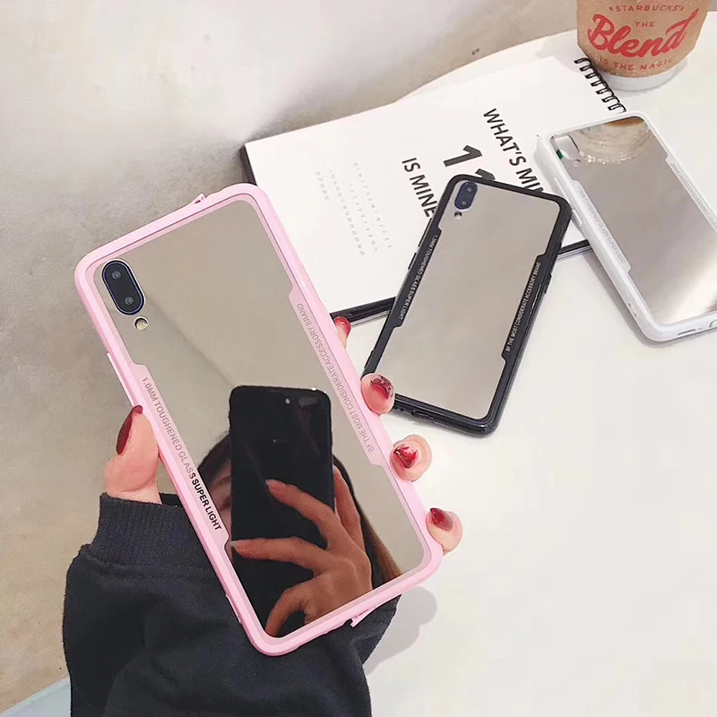 Модный зеркальный чехол для макияжа Huawei P20 Lite P30 Pro Mate 20 Honor 10 8X акриловый