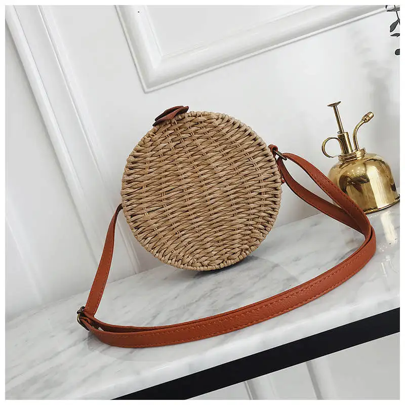 

New Round Straw Bag Summer Beach Tote Fashion Women Rattan Handbag Casual Messager Shoulder Bag Female Hand Tote Bolsas Feminina