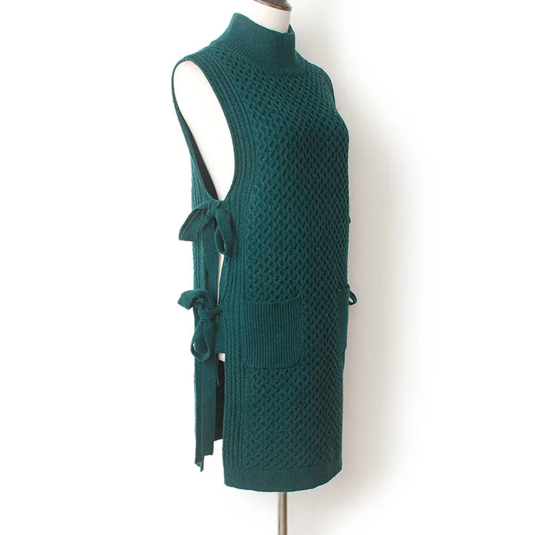 YUNINYOYO turtleneck side vent knitted long sweater Pop pattern Stereoscopic jacquard sweater 2colours wool Vest sweater YUNINYOYO turtleneck side vent knitted long sweater Pop pattern Stereoscopic jacquard sweater 2colours wool Vest sweater