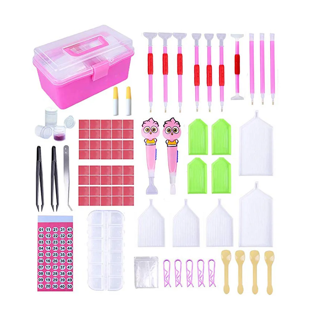 

121PC Diamond Painting Tools Cross Stitch DIY 5D Art Craft Accessories with Embroidery Box Line Pen Set