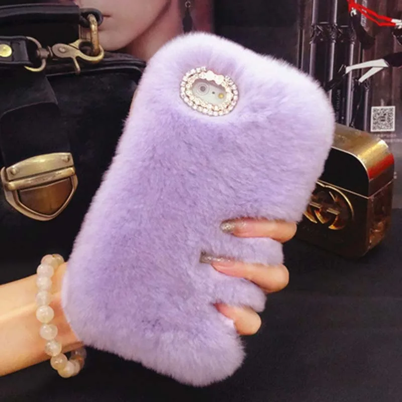 Для HTC Desire 12S Plus U11 U12 Life U Play Ultra Luxury Real Rabbit Plush Fur Telefon Case пушистые волосы Funda|Бамперы| |
